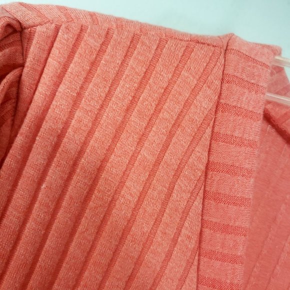 Apt.9 Women's Peach Button Down Ribbed Shirt Top Blouse Cardigan Sweater - Picture 4 of 11